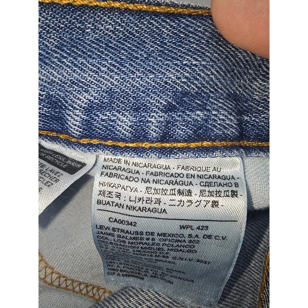 Levis 505 Regular Fit Straight Leg Blue Denim Jeans Mens 40x30 Medium Wash - Picture 5 of 6